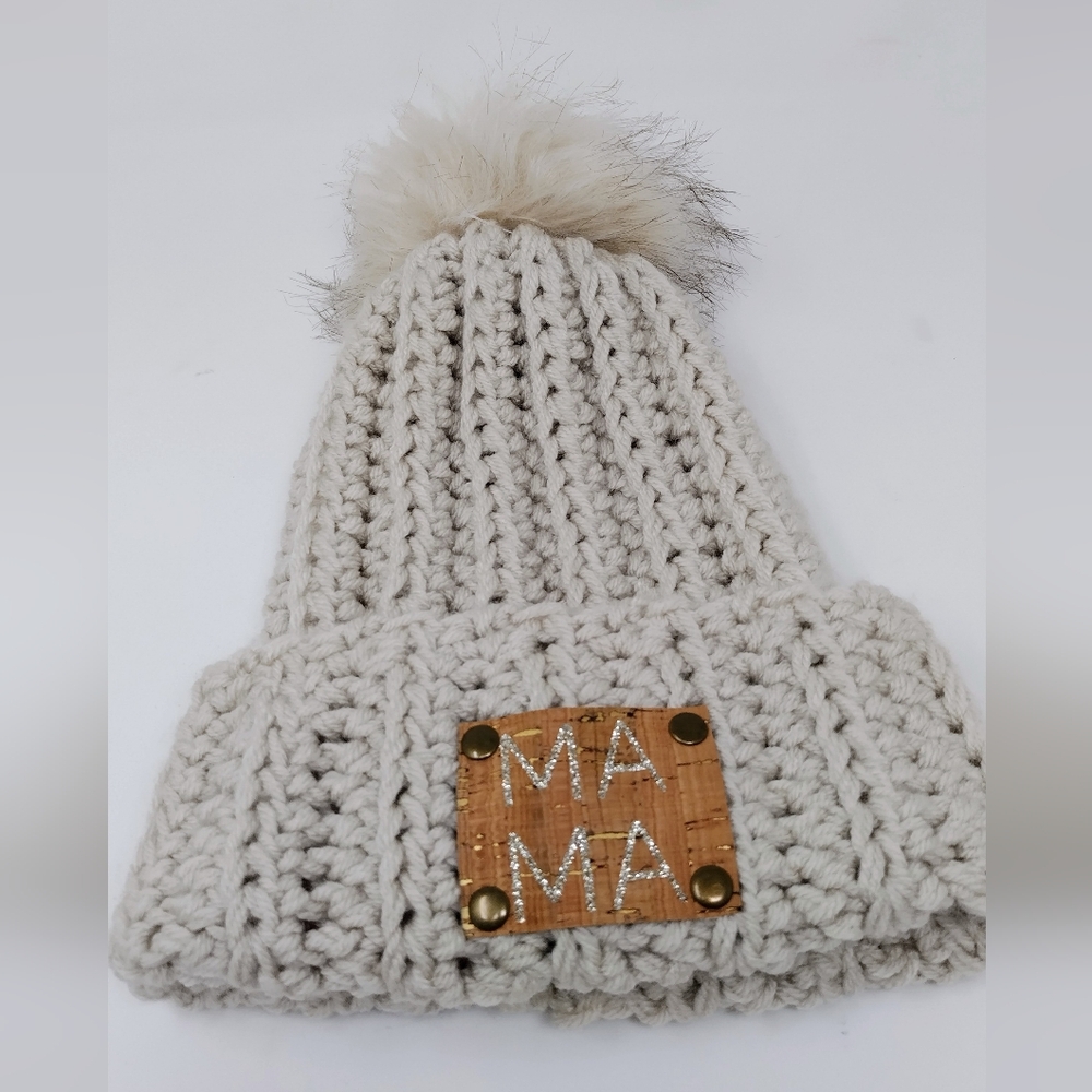 Knit Mama Beanie with Pom Pom